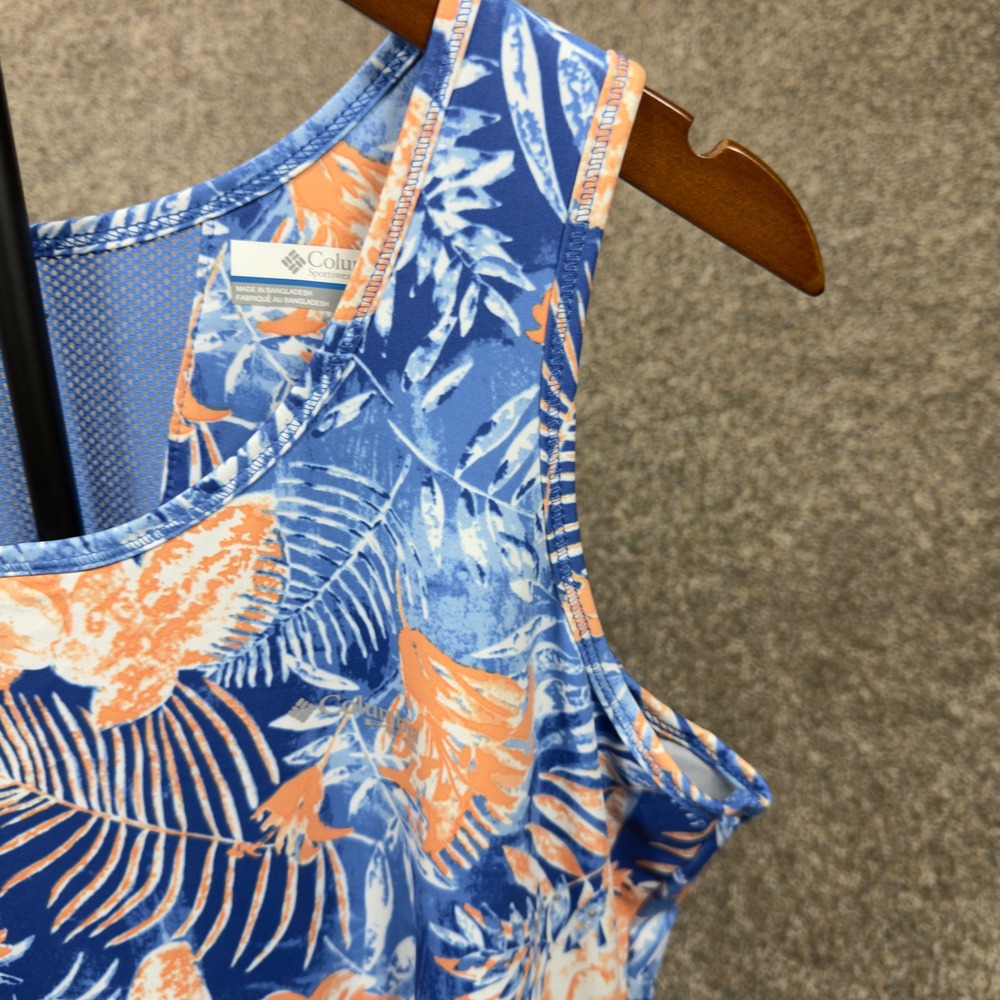 Columbia PFG Freezer III Dress Womens XL Blue Orange Tropical Floral Sleeveless - Picture 6 of 8